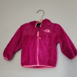 The North Face Bright Pink Girls' Fuzzy Oso Fleece Jacket 6-12 Months